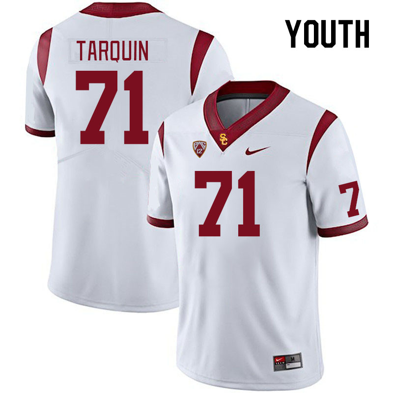 Youth #71 Michael Tarquin USC Trojans College Football Jerseys Stitched Sale-White - Click Image to Close